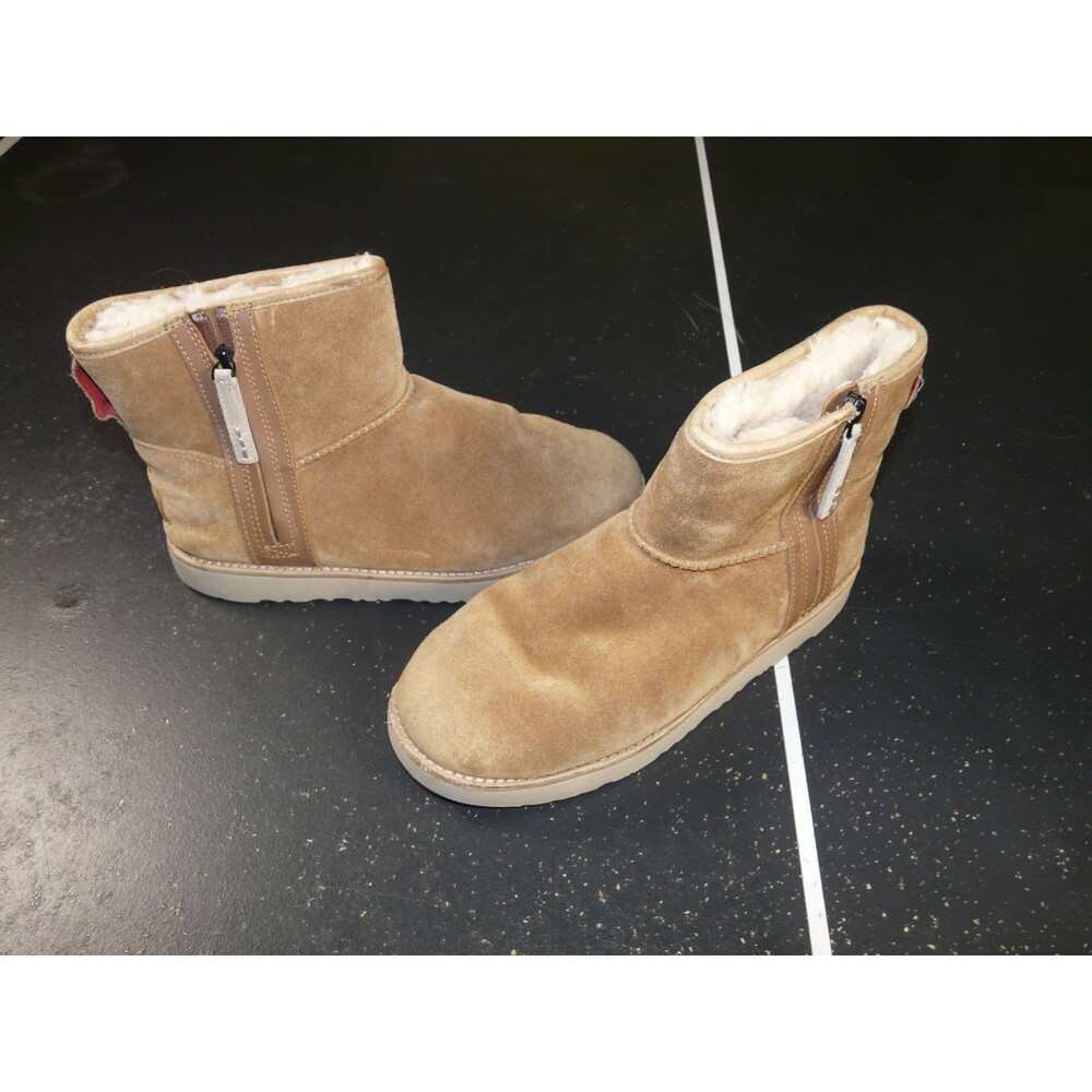 UGG Classic Zip Mini Ankle Boots Booties Waterproof Chestnut Men's 8 Women's 10